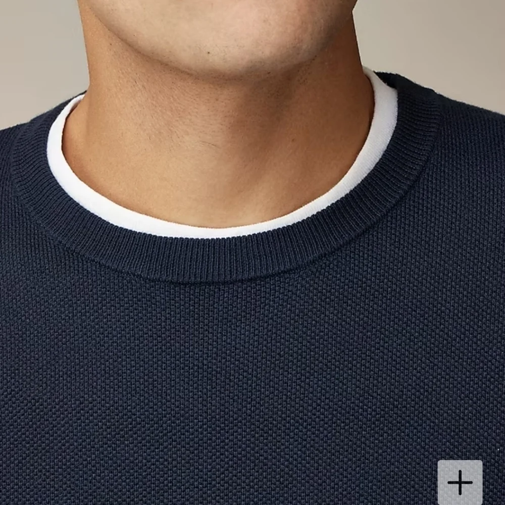 J Crew Cotton piqué-stitch crewneck sweater, NWT,  Sz XL